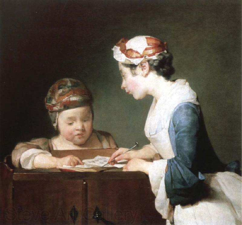 Jean Baptiste Simeon Chardin the young schoolmistress France oil painting art